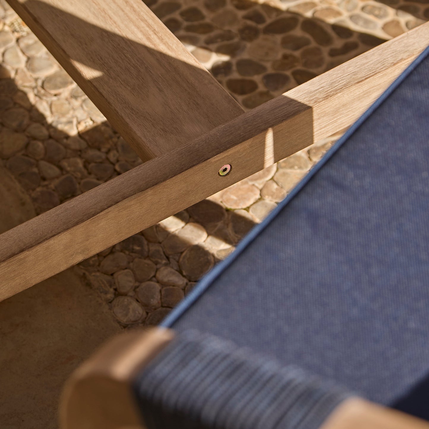 Shiro 6 Seater Wooden Garden Dining Set with 2 Shiro Benches & 2 Shiro Chairs - Navy Rope