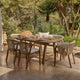 Shiro 6 Seater Wooden Garden Dining Set with Shiro Beige Rope Chairs & Bench - 180cm