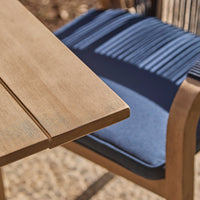 Shiro 6 Seater Wooden Garden Dining Set with Shiro Rope Dining Chairs - Navy Rope