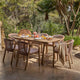 Shiro 6 Seater Wooden Garden Dining Set with Shiro Pink Rope Dining Chairs - 180cm