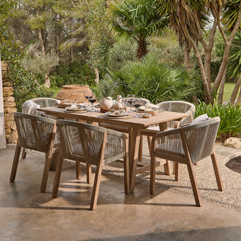 compare product Shiro 6 Seater Dining Table Set with Nala Dining Chairs & Cushions