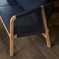Shiro Corner Sofa with Navy Cushions with Akira Coffee Table Set