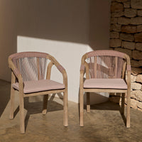 Shiro Garden Armchair Seat Cushion - Clay Pink
