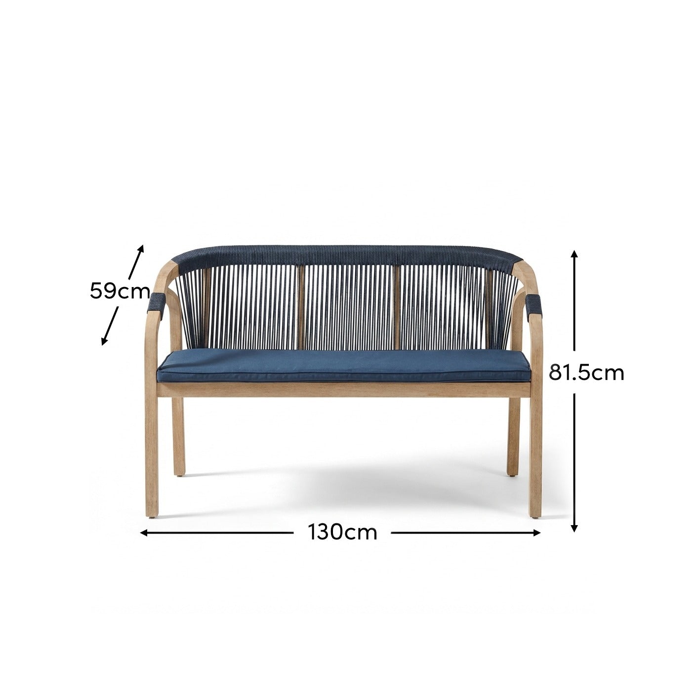 Shiro Wooden Garden Bench - Navy