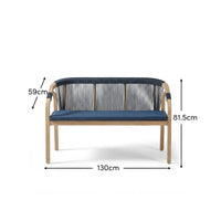 Shiro Wooden Garden Bench - Navy