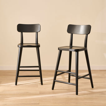 compare product Silvester Black Bar Stool with Backrest