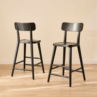 Silvester Black Bar Stool with Backrest