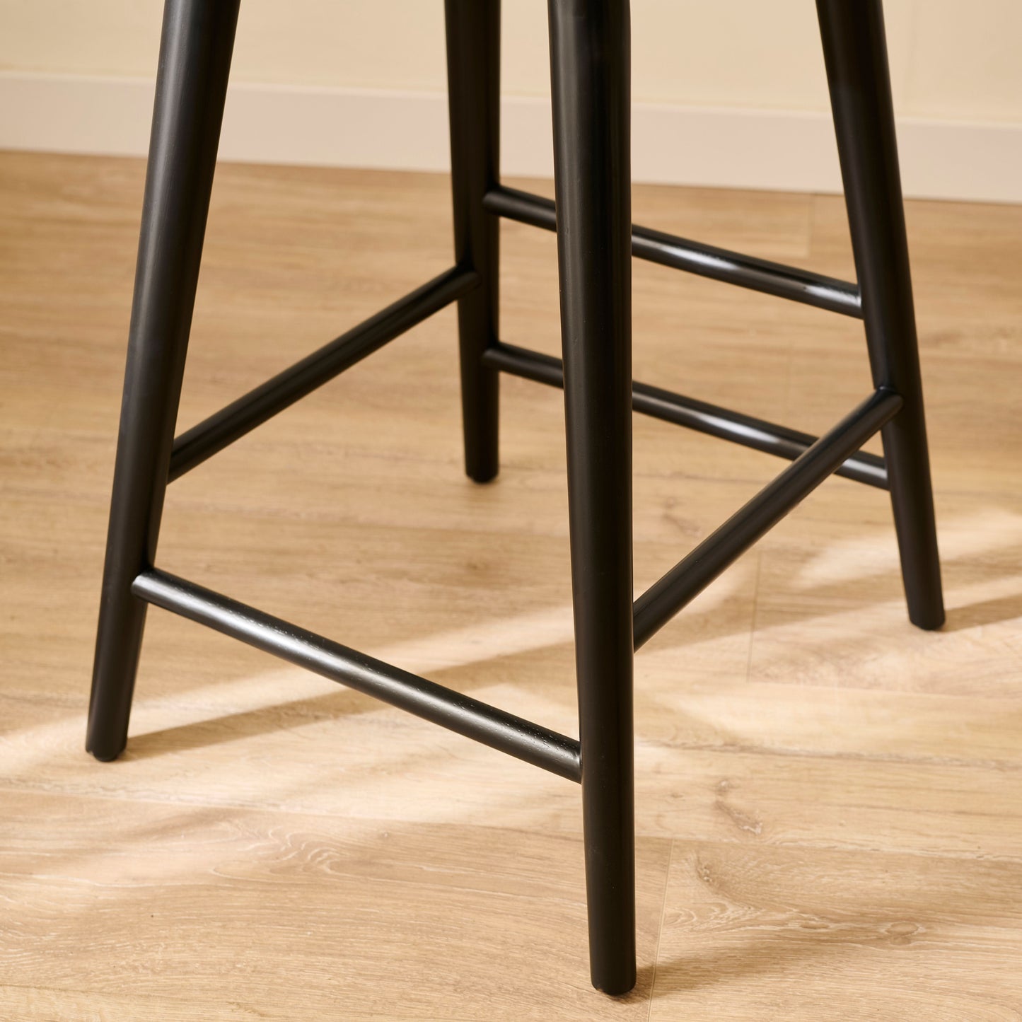 Silvester Black Bar Stool with Backrest