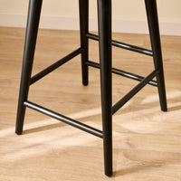 Silvester Black Bar Stool with Backrest