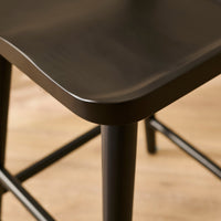 Silvester Black Bar Stool with Backrest