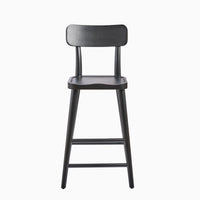 Silvester Black Bar Stool with Backrest