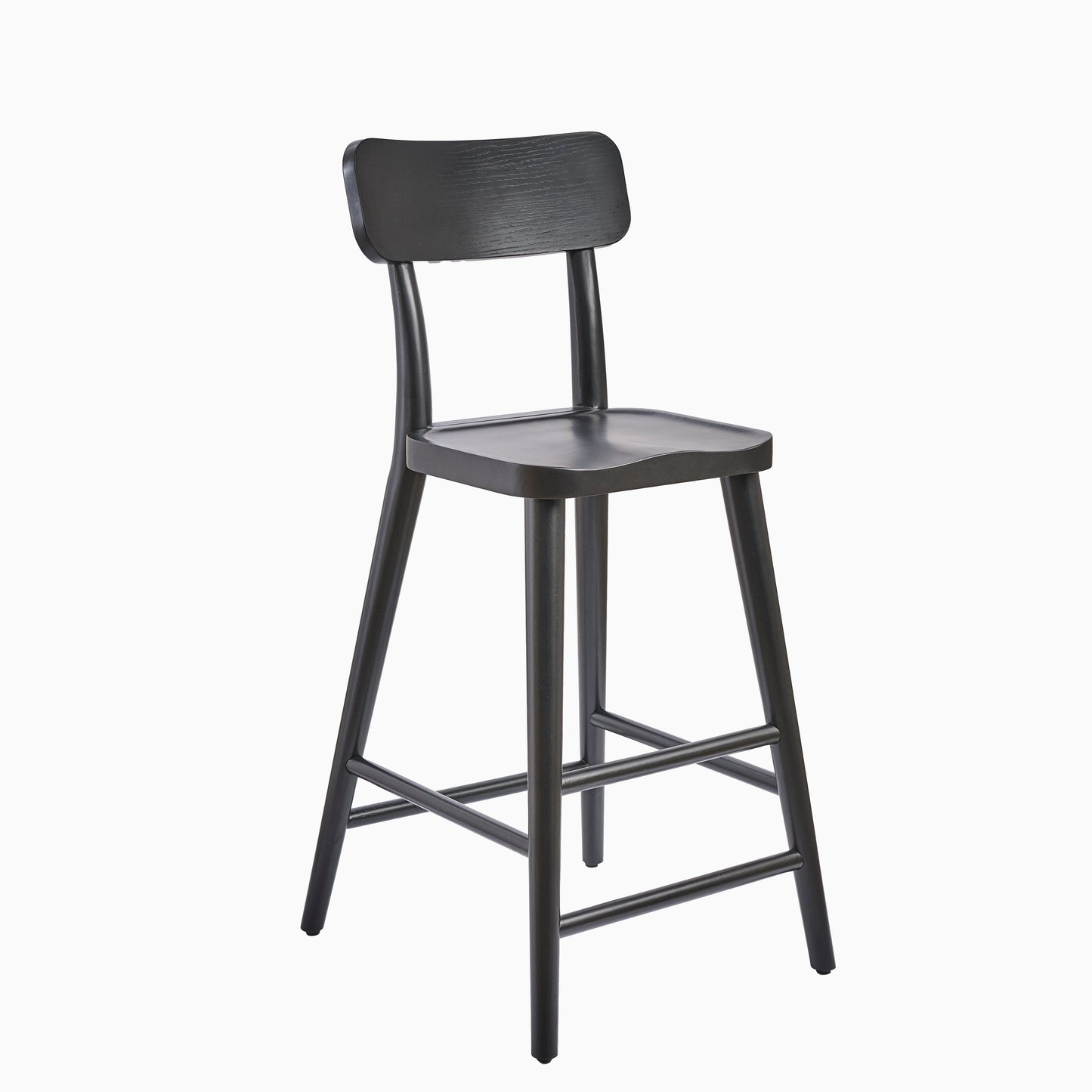 Silvester Black Bar Stool with Backrest