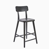 Silvester Black Bar Stool with Backrest