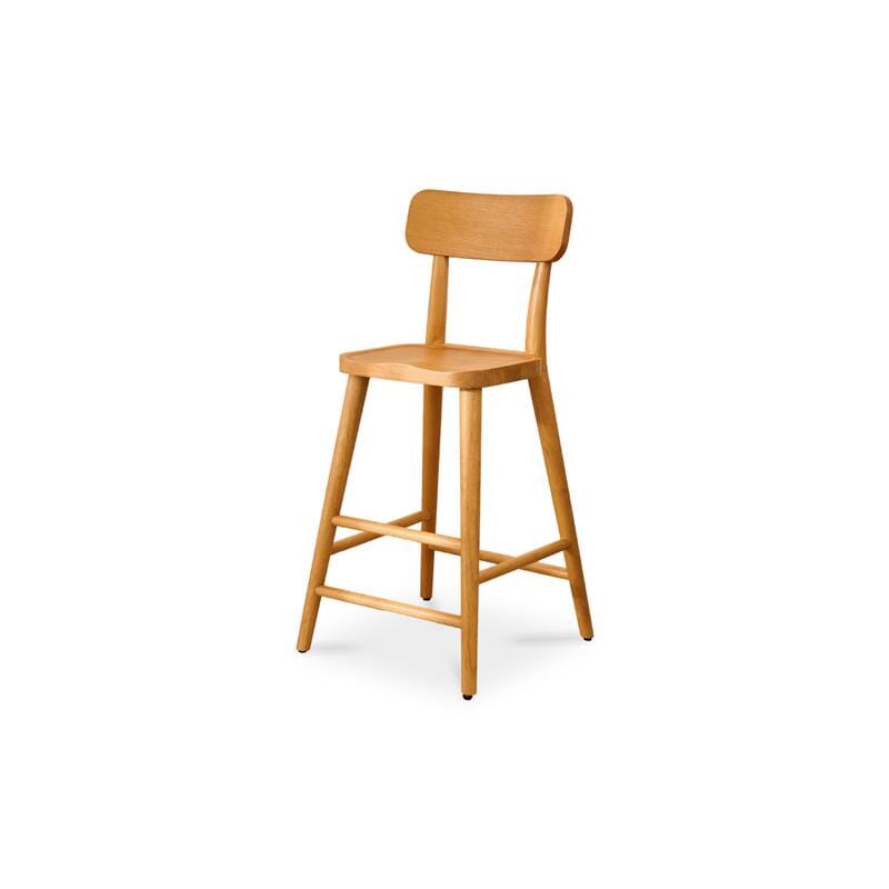 Silvester Classic Oak Bar Stool with Backrest