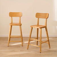 Silvester Classic Oak Bar Stool with Backrest
