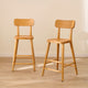 Silvester Classic Oak Bar Stool with Backrest