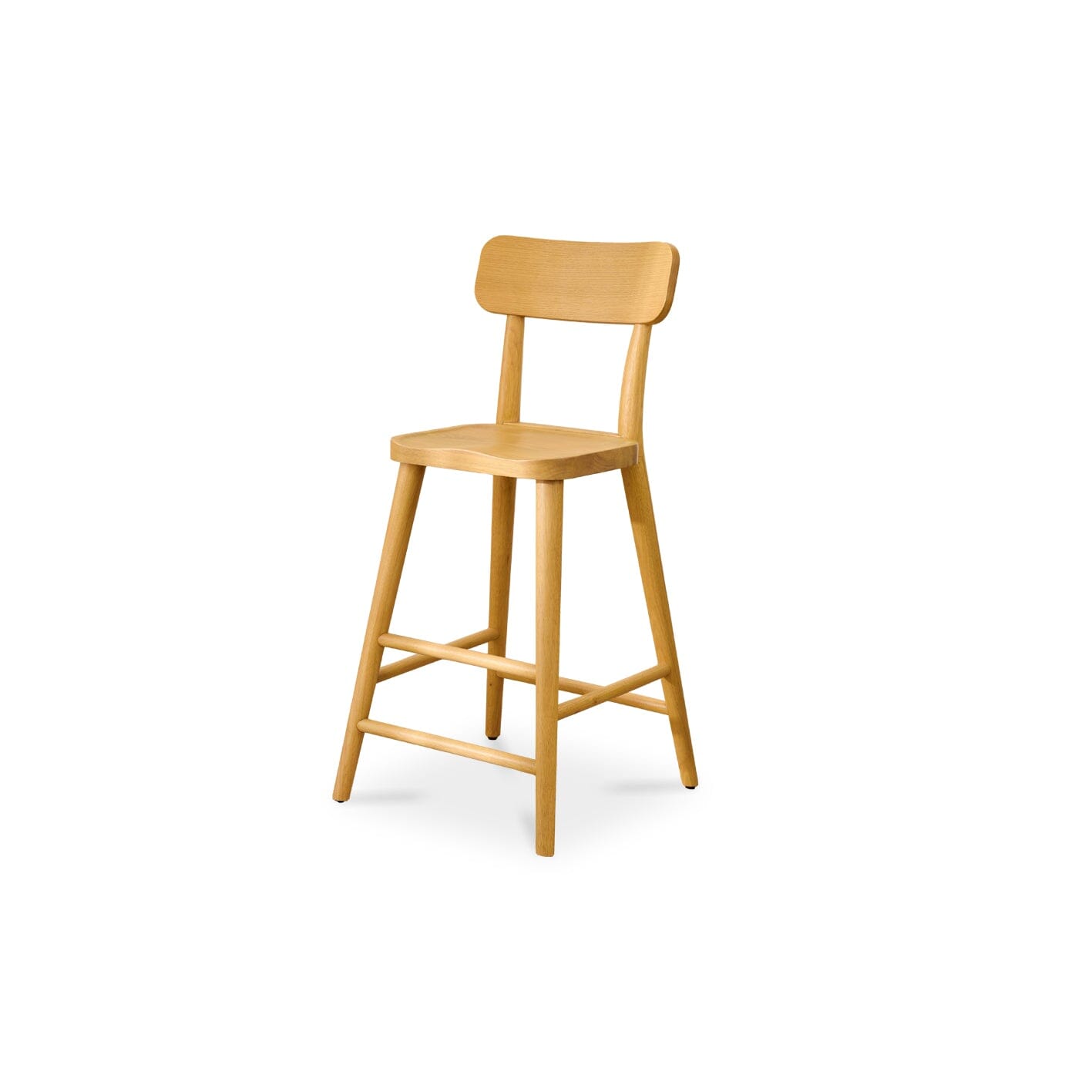 Silvester Pale Oak Bar Stool with Backrest