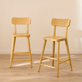 compare product Silvester Pale Oak Bar Stool with Backrest