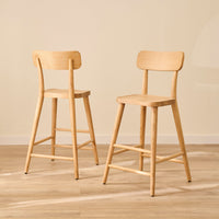 Silvester Whitewash Bar Stool with Backrest