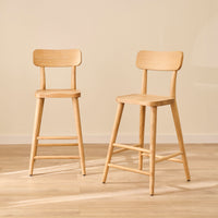 Silvester Whitewash Bar Stool with Backrest