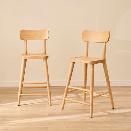 Silvester Whitewash Bar Stool with Backrest