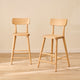 Silvester Whitewash Bar Stool with Backrest