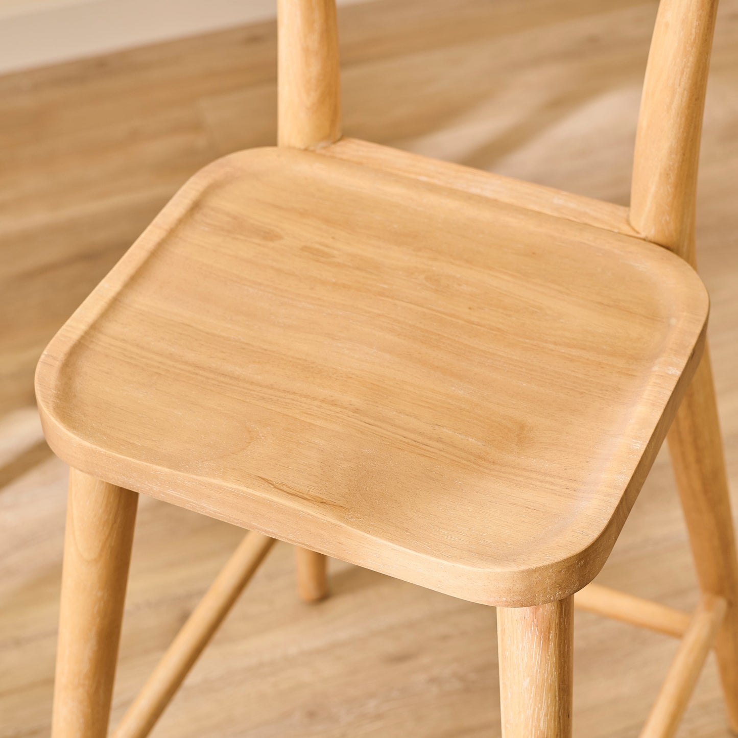 Silvester Whitewash Bar Stool with Backrest
