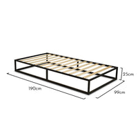 Outlet - Indy Single Platform Bed - Black Metal