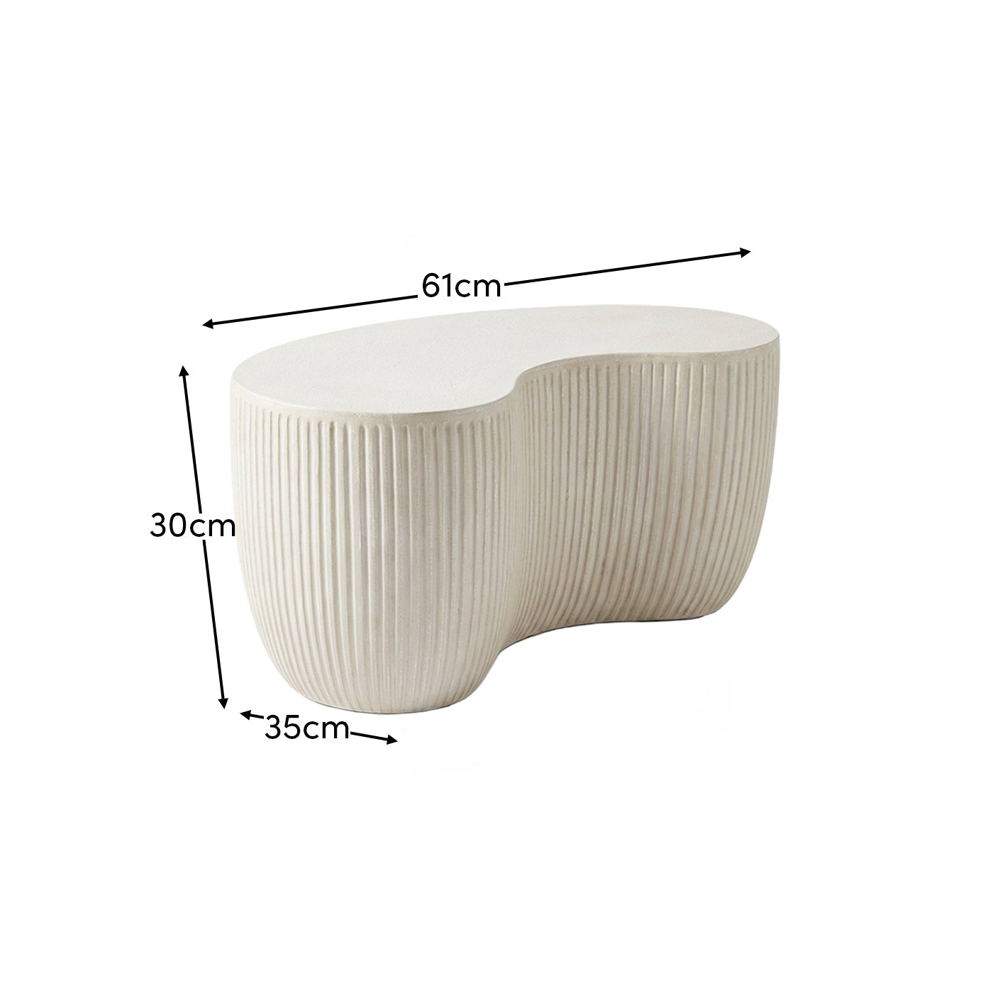 Sohan Kidney Garden Coffee Table - Sand - 61cm