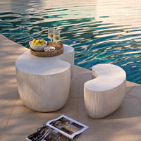 Sohan Kidney Garden Coffee Table - Sand - 61cm