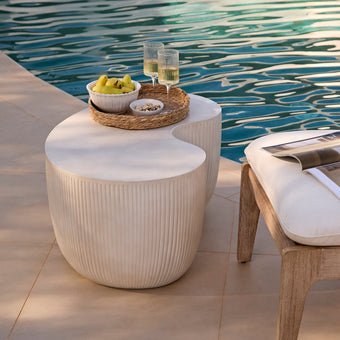 compare product Sohan Kidney Garden Coffee Table - Sand - 84cm