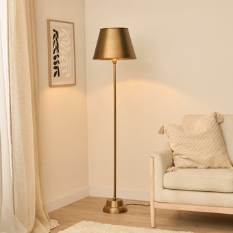 compare product Stowe 136cm Metal Floor Lamp With Shade - Gold