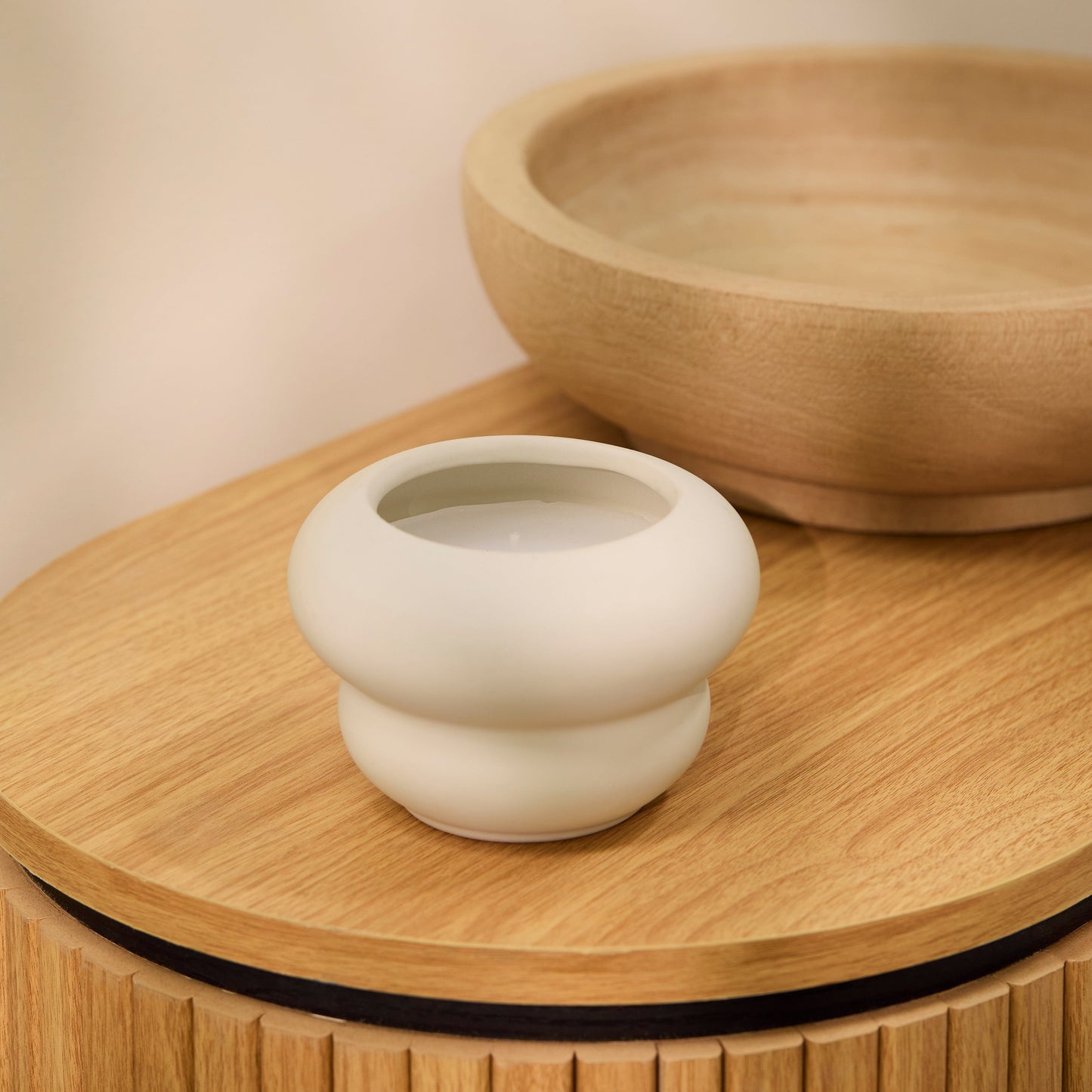 Outlet - Surbiton Single Wick 13cm Ceramic Candle - Oud Wood & Rose Scent In Clay