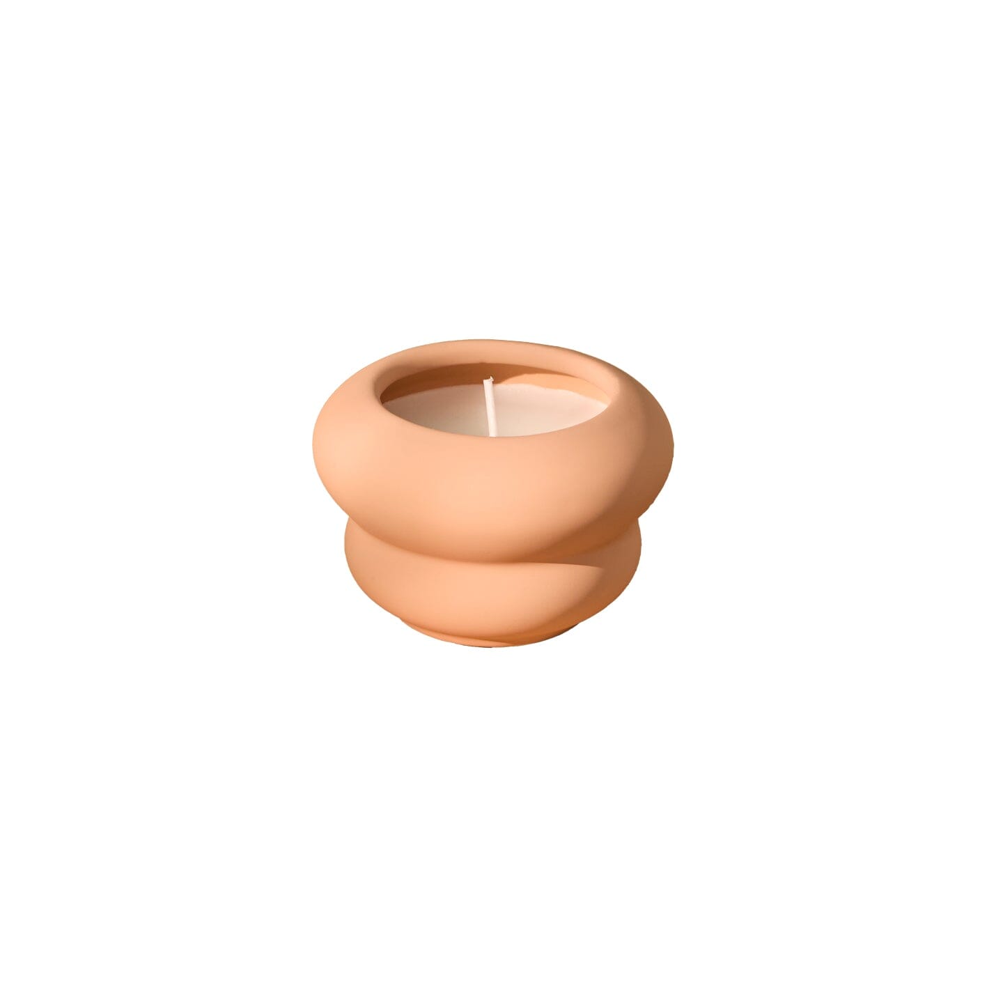 Outlet - Surbiton Single Wick 9cm Ceramic Candle - Oud Wood & Rose Scent In Blush Pink