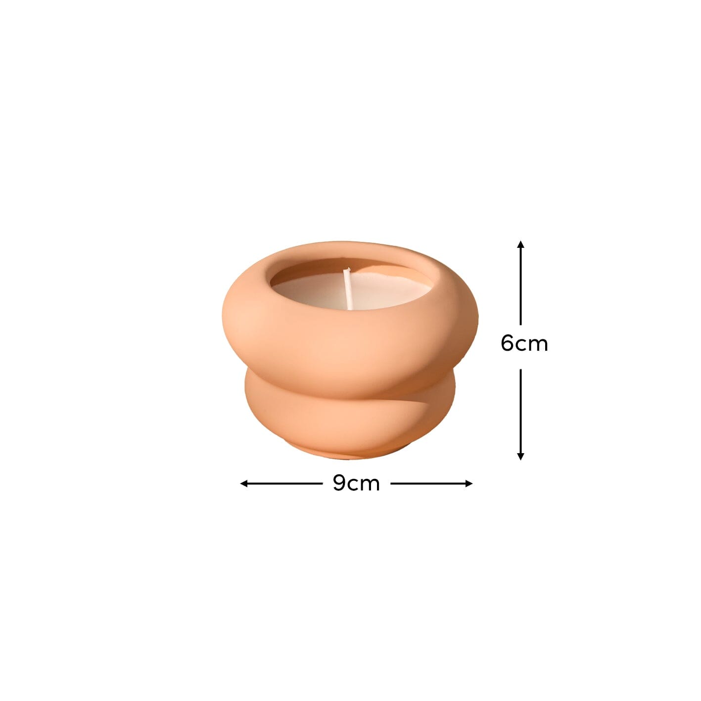 Outlet - Surbiton Single Wick 9cm Ceramic Candle - Oud Wood & Rose Scent In Blush Pink