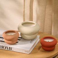 Outlet - Surbiton Single Wick 13cm Ceramic Candle - Oud Wood & Rose Scent In Clay