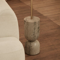 Tiree 97cm Marble Floor Lamp Base - Taupe