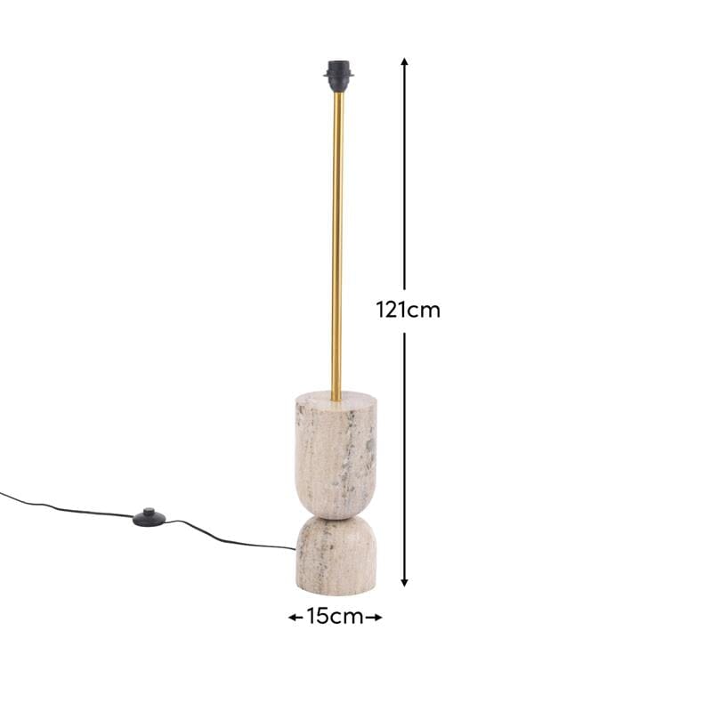 Tiree 97cm Marble Floor Lamp Base - Taupe