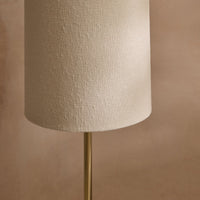 Tiree 97cm Taupe Marble Floor Lamp Base with Tiree 30cm Tall Lamp Shade - Ivory Boucle