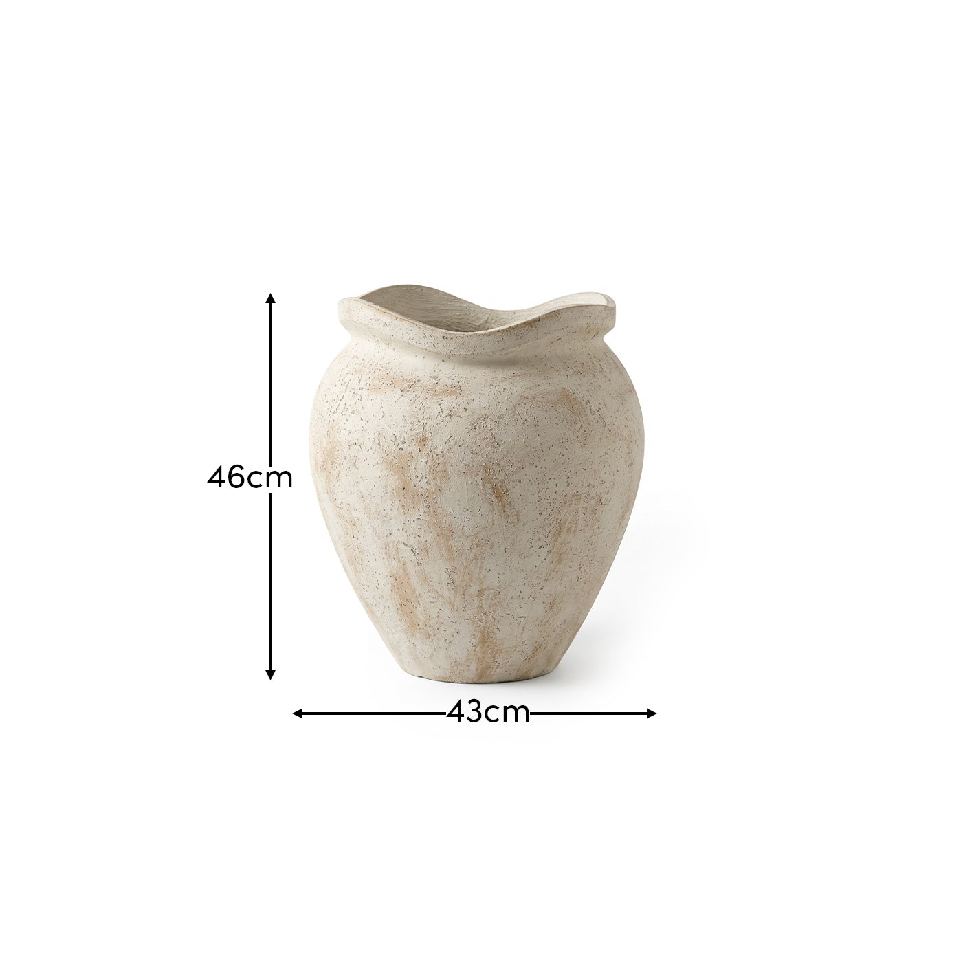 Tomar Fiber Cement 46cm Planter - Rustic White