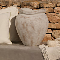 Tomar Fiber Cement 46cm Planter - Rustic White