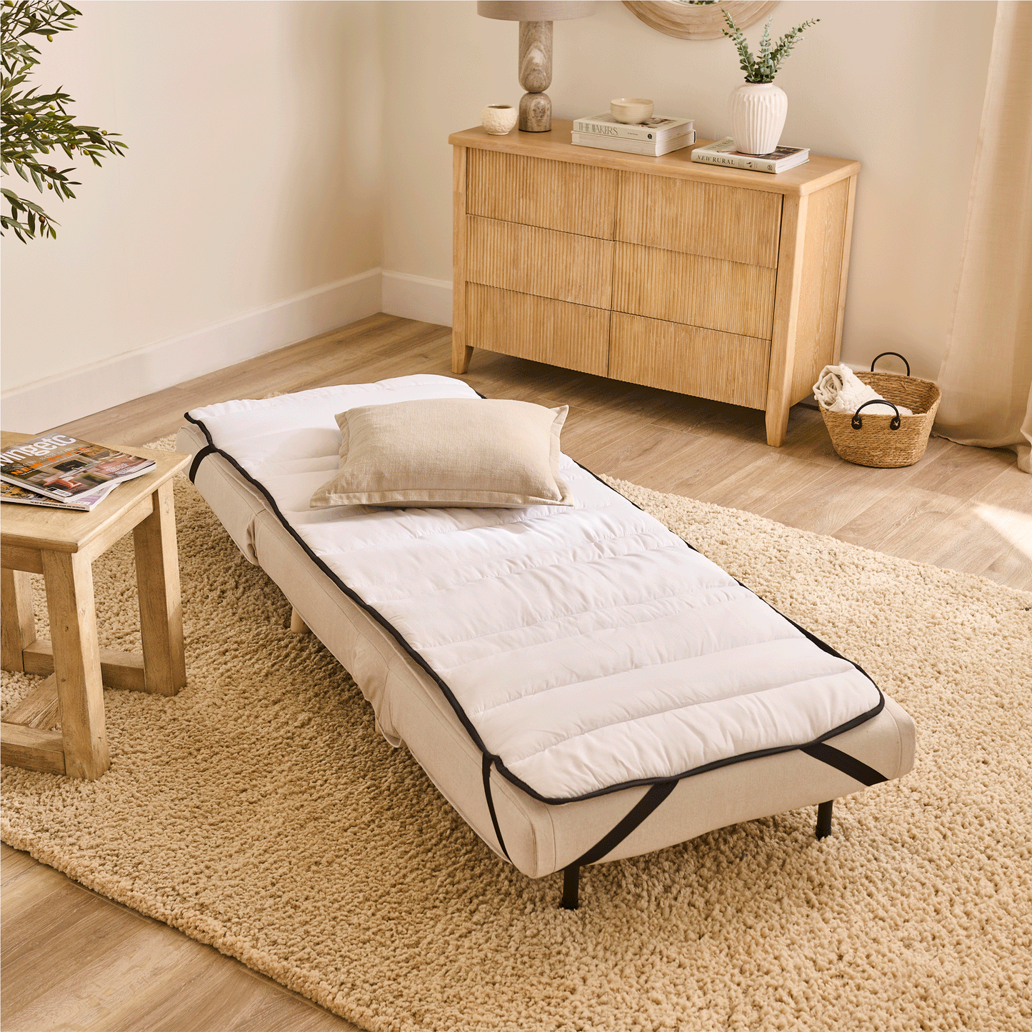Outlet - Una Single Sofa Bed Topper - White