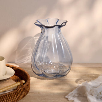 compare product Outlet - Verona 20cm Glass Vase - Cornflower Blue