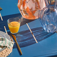 Wilder 6 Seater Blue Garden Dining Set with Ryder Burnt Orange Chairs