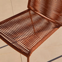 Wilder 6 Seater Blue Garden Dining Set with Ryder Burnt Orange Chairs