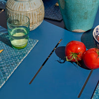 Wilder 6 Seater Blue Garden Dining Set with Ryder Teal Chairs