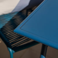 Wilder 6 Seater Blue Garden Dining Set with Ryder Teal Chairs
