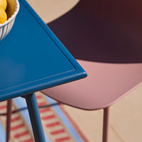 Wilder 6 Seater Blue Dining Table Set with Wren Pink Chairs