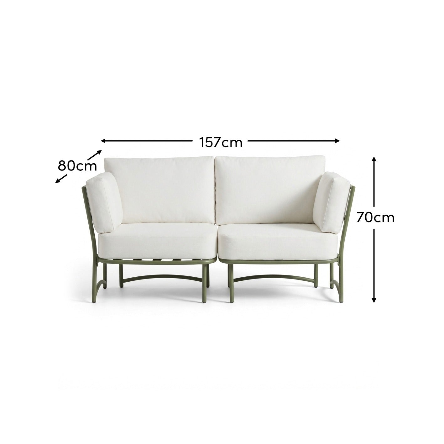 Wilder 2 Seater Garden Sofa - Olive Green