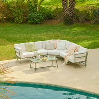 Wilder 8 Seater Garden Corner Set with Wilder Coffee Table - Olive Green